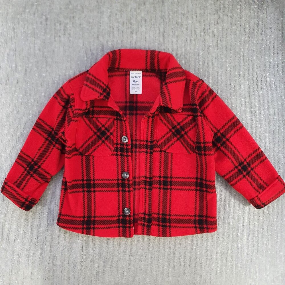 Carter's Plaid Shirt Jacket Baby Boys Size 9 Months